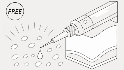 Applying Adhesive with Precision Tip Bottle Illustration Glue Dispenser Craft Supply DIY Project Graphic Design Element.
