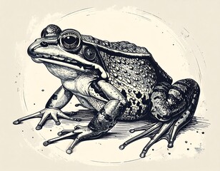 Detailed illustration of a frog