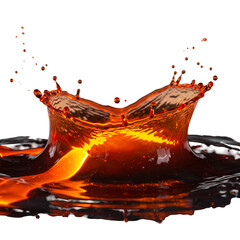 Realistic orange liquid splash crown shape isolated