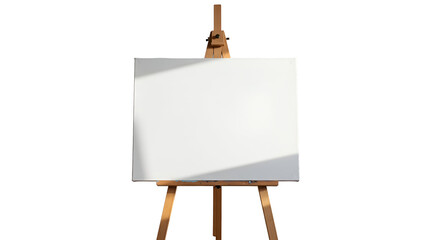 Realistic Painting Easel With White Canvas Sunlight Studio Lighting