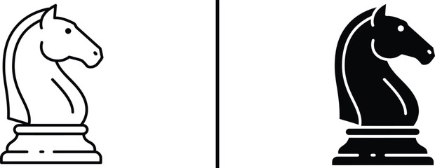 Chess Knight Icon, Business Strategy Vector