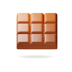 A Smooth Milk Chocolate Bar Isolated on a White Background with Subtle Shadows and Highlights Suggesting a Delicious Treat Perfect for Advertisements and Sweet Content