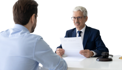 Visa application lawyer consultation bundle isolated on transparent background.