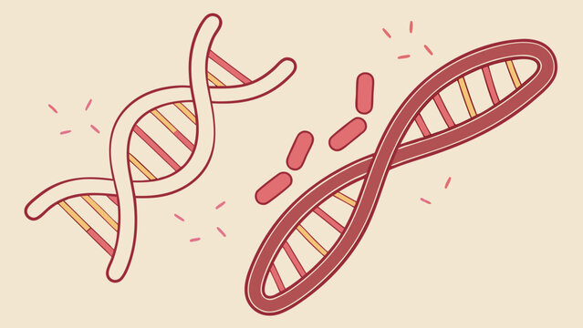 DNA double helix structure genetic code science biology medical illustration chromosome genetics research healthcare medicine biotechnology molecular biology genomics scientific illu. - Powered by Adobe
