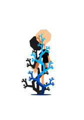Fototapeta premium Geometric Abstract Vector Illustration of Growth and Connection