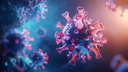 Coronavirus covid 19 virus cells floating pandemic spreading - Powered by Adobe