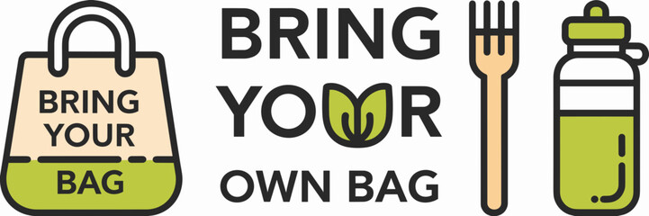 Sustainable products vector icons – Ideal for eco product branding, reusable packaging design, or green retail marketing