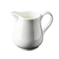 White Ceramic Milk Jug on Transparent Background