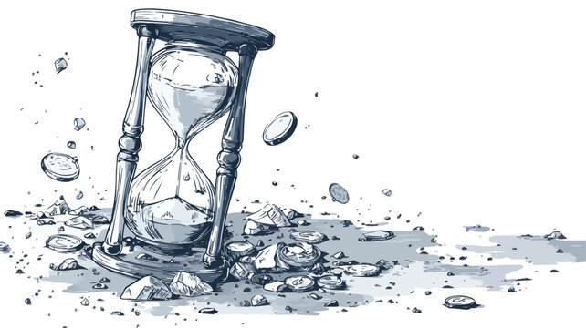 Time Impact on Financial Value Metaphor Vector Illustration