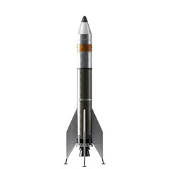 Realistic Rocket Isolated On Transparent Background SciFi Space