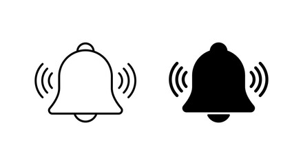 Notification bell icon in flat design. Alert and reminder symbol