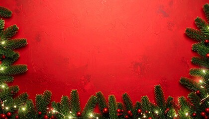 Overhead composition featuring a red surface and blank area for creative text