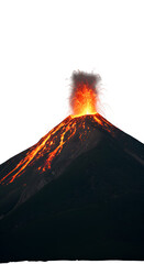 Realistic Volcano Eruption With Orange Lava Flow And Smoke