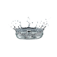Realistic Water Splash Crown Isolated On Black Background