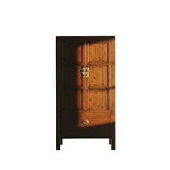 Realistic Wooden Armoire With Sunlight Shadows Isolated Background