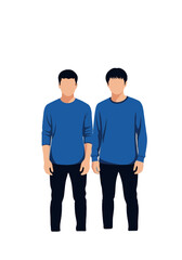 Fototapeta premium Minimal Flat Vector Illustration of Two Young Men