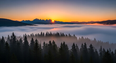 Obraz premium sunrise over the lake