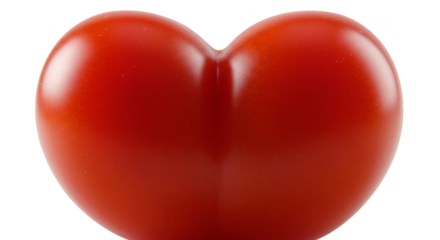 Red Heart Shaped Tomato Isolated Realistic Photo
