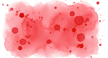 Red watercolor splash background with splatters isolated