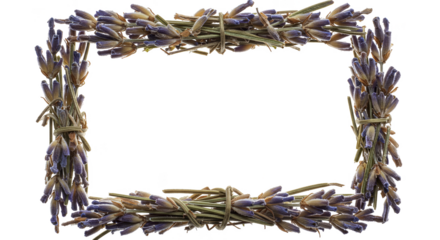 Rustic Lavender Bundle Frame Isolated Transparent Background Photo