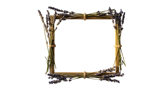 Rustic Lavender Wreath Frame Isolated Transparent PNG