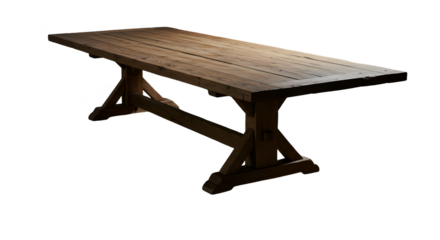 Rustic Wooden Table Isolated Transparent Background Realistic