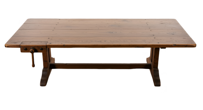 Rustic Wooden Table Isolated On Transparent Background
