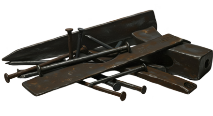 Scrap Metal Pile Rusty Industrial Materials on Transparent Background