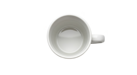 Top View White Ceramic Coffee Mug Isolated Transparent PNG