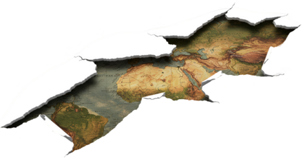 Torn Paper Effect Showing Abstract Map With 3d Texture