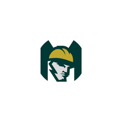 A stylized logo featuring a construction worker wearing a hard hat, integrated into a letter "M" shape.