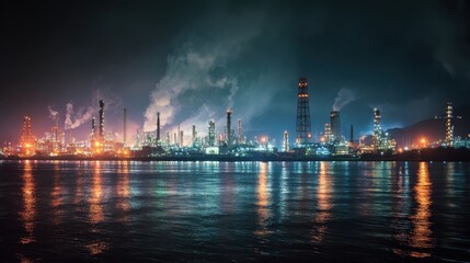 Fototapeta premium Oil refineries and chemical plants in industrial areas