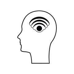 Simplified Wireless Brain: Minimalist Illustration of WiFi Signal in Human Head for Connectivity Concepts, Neuro-Connectivity, and Future Technology