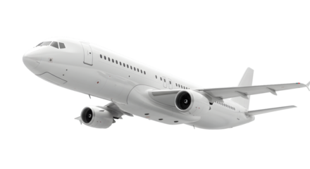 White Airplane Isolated Transparent Background 3D Render