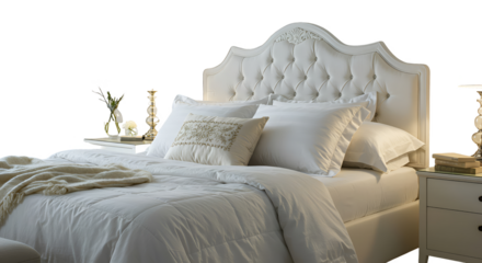 White Tufted Headboard Bedroom Photo