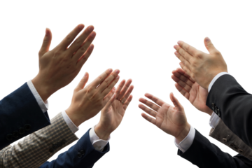 Hands clapping in appreciation. Isolated on transparent background, png
