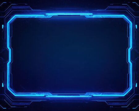 Video Play Overlay. Abstract GUI Border Frame for Live Stream Webcam Broadcast