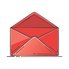 Opened Red Envelope Illustration, Vector Graphic for Messaging or Communication Concepts.