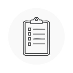 Clipboard with Checklist Squares and Lines Minimal Vector Icon