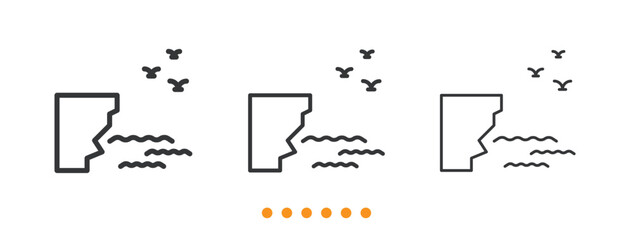 Landscape icon. Thin line icon vector