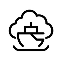 Illustration of a ship sailing under a cloud