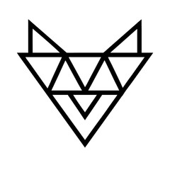 Geometric fox head logo