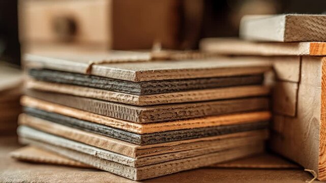Medium shot showing a stack of mailers made from sustainable materials emphasizing environmentally responsible mail solutions