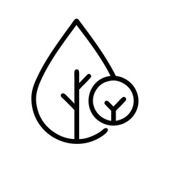 Minimalist leaf and droplet icon for eco concept