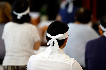 Khanh Anh Temple in Evry is the largest Buddhist pagoda in Europe. Buddhist ceremony.  Evry Courcouronnes.  France.