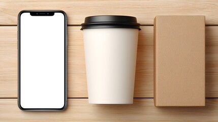 Modern Food Delivery Scene with Smartphone Mockup