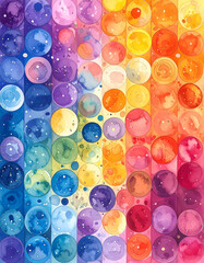 Colorful watercolor dots pattern as abstract background