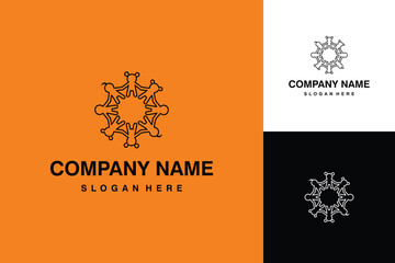 Abstract Geometric Logo Design with Interconnected Shapes for Modern Business.