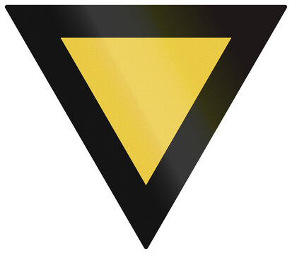 Historic French road sign from 1931 - Yield