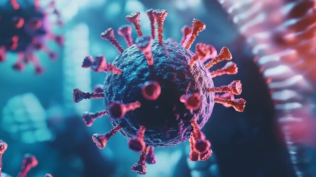 Virus particles multiplying inside human body cell - Powered by Adobe